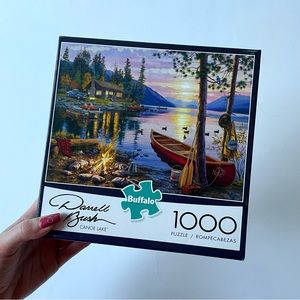 Canoe Lake Cottage Scene 1000 Piece Jigsaw Puzzle